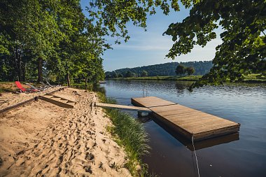 Beach and swimming in the Vltava river